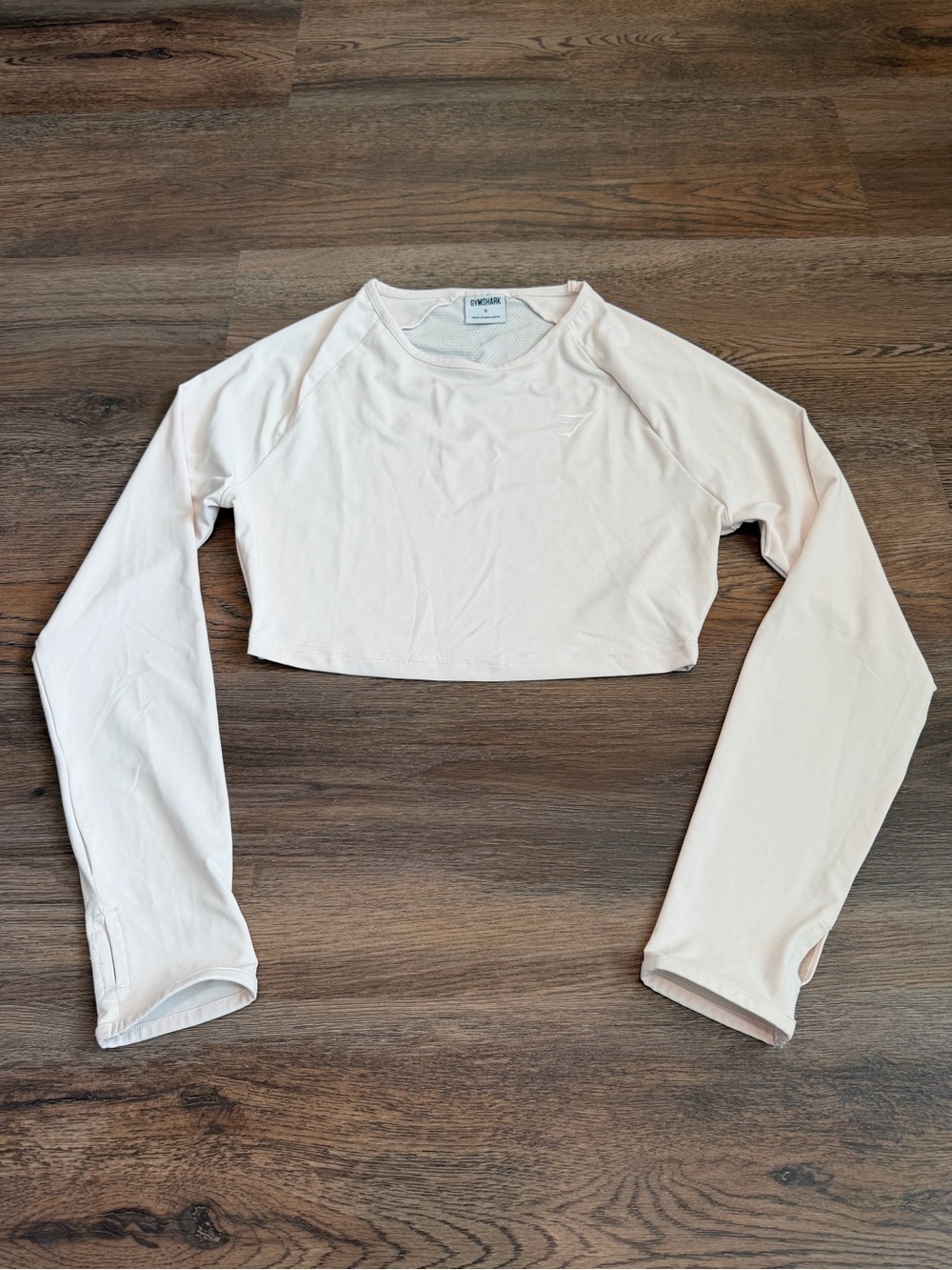 Gymshark Everyday Seamless Long Sleeve Crop Top Baby Pink Small Thumbhole